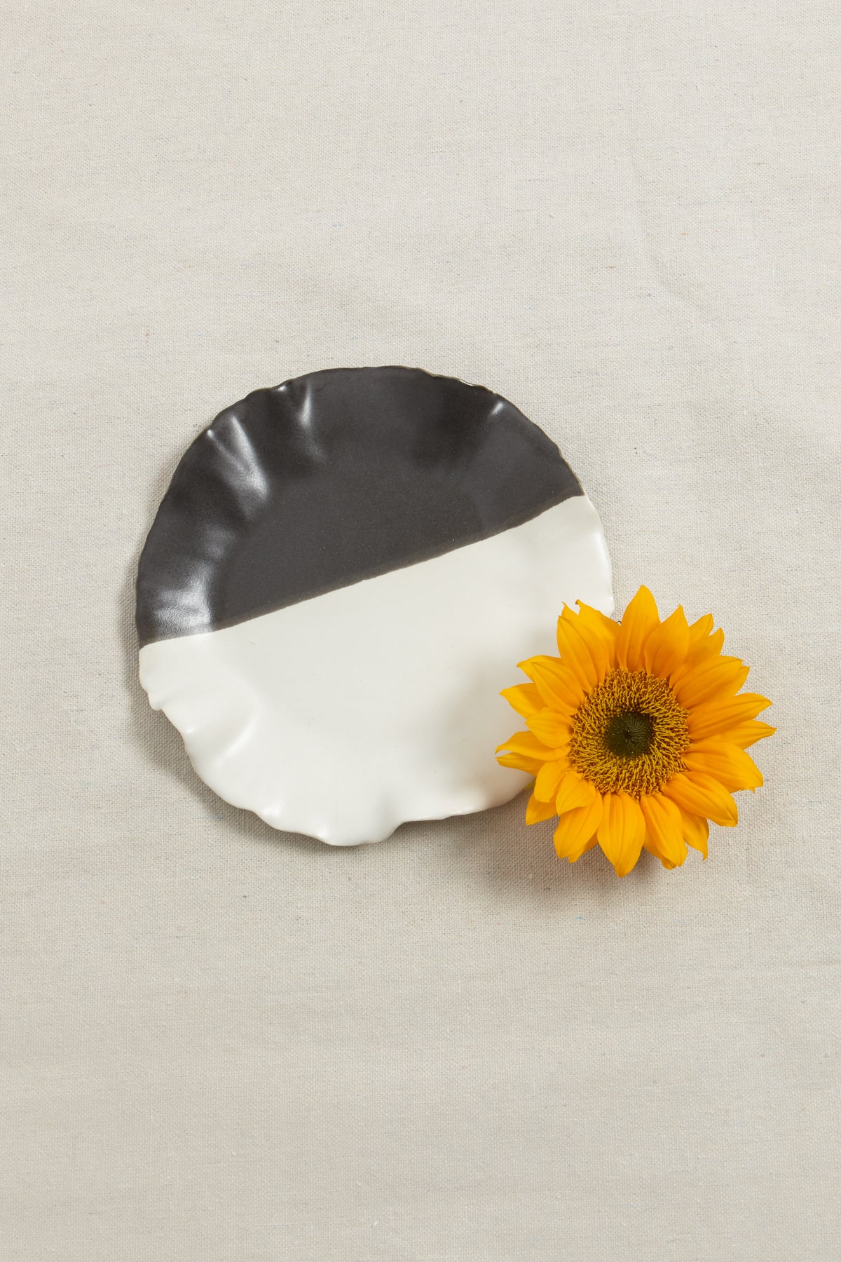 Handcrafted Black and White Plate